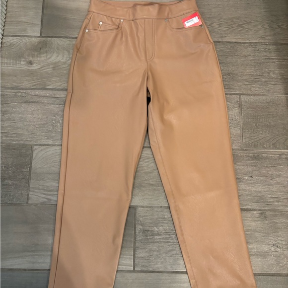 NWT! SPANX Leather-Like Straight Leg pant - Toffee, size M - Picture 3 of 9